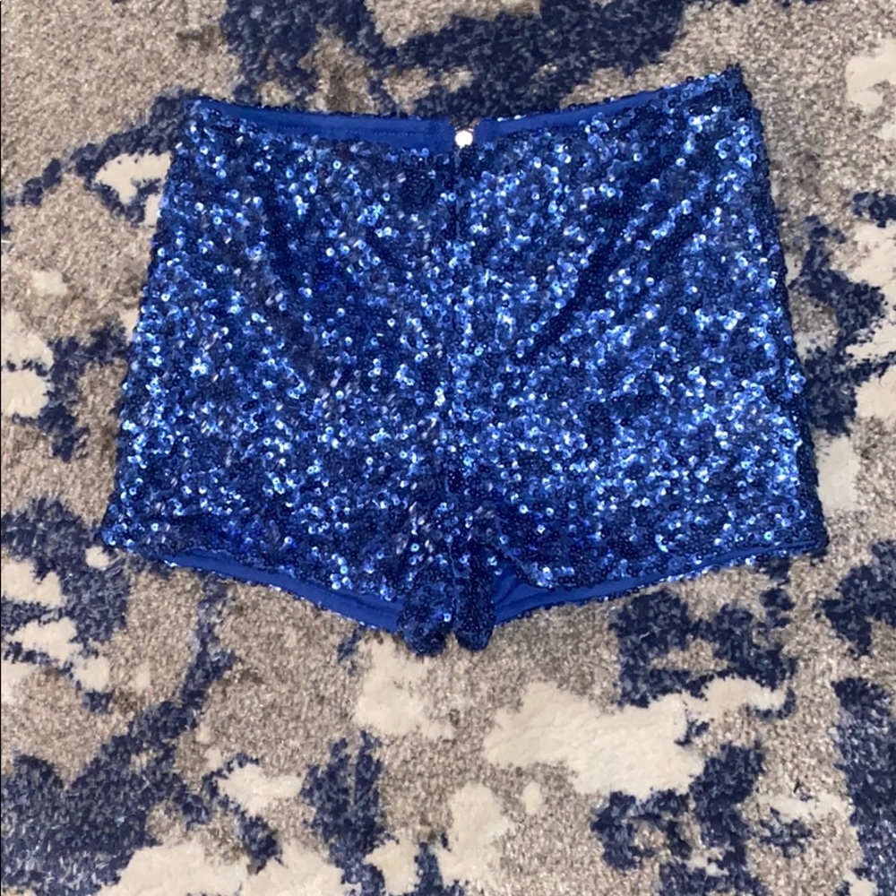 Royal Blue Sequin shorts
